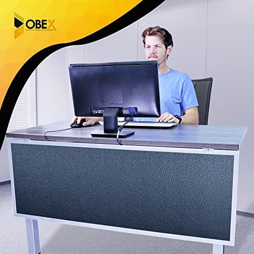 OBEX Acoustic Table Mounted Modesty Desk Privacy & Sound Absorbing Panel for Office Cubicles, 12" x 48", Graphite