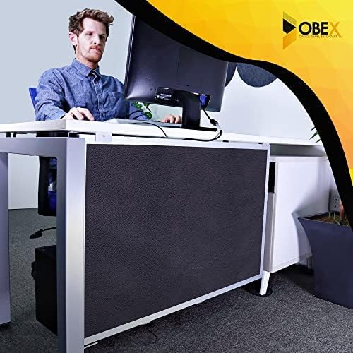 OBEX Acoustic Table Mounted Modesty Desk Privacy & Sound Absorbing Panel for Office Cubicles, 24" x 42", Slate
