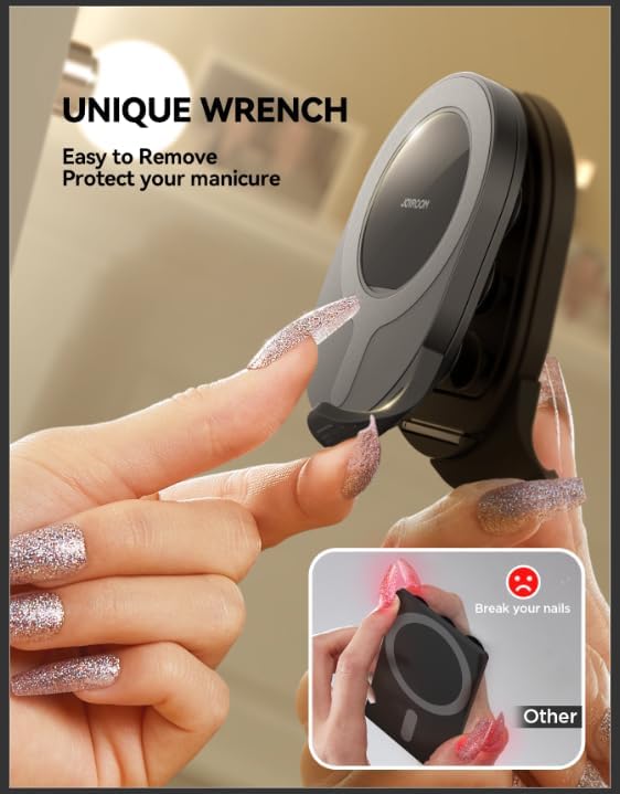 JOYROOM Suction Cup Phone Mount, Magsafe Phone Grip with Pull Ring, Silicone Suction Phone Ring Stand for iPhone Samsung Android, Cell Phone Grip Holder for Creators, Selfies, Fitness