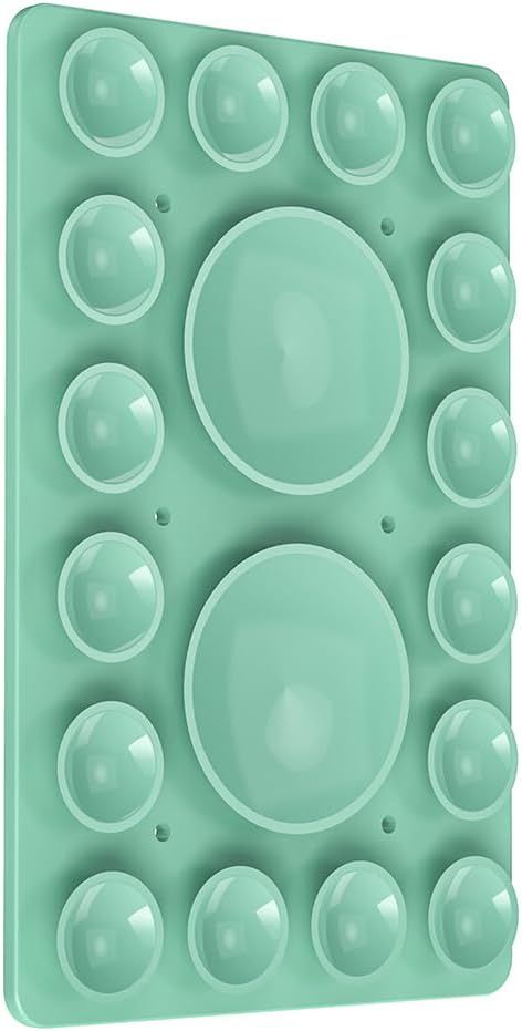 Silicone Suction Phone Holder Mount,Silicon Adhesive Phone Accessory for iPhone and Android, Hands-Free Mirror Shower Phone Holder,TikTok Videos and Selfies (Green, Single Sided)