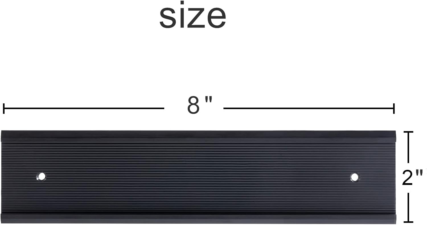 5 Pack Aluminum Wall or Door Name Plate Holder, Wall Mount Office Door Sign Holder with Double Sided Tape, for Business Department, Meeting Room, Room Number (Black, 2" x 8")