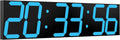 Digital Wall Clock, Oversize Led Digital Clock Large Display with Auto Dimmer, Huge Countdown Timer with Remote Control, 27" Wide Display, 6 Digits, Wall Mount, Date and Temperature(Ice Blue)