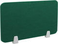 Icegrey Acoustic Desk Divider Privacy Panel Removable Sound Absorbing Desk Partition Board with 2 Clips for Student Call Centers Offices Braries Classrooms Library, Dark Green, 35.1x11.7