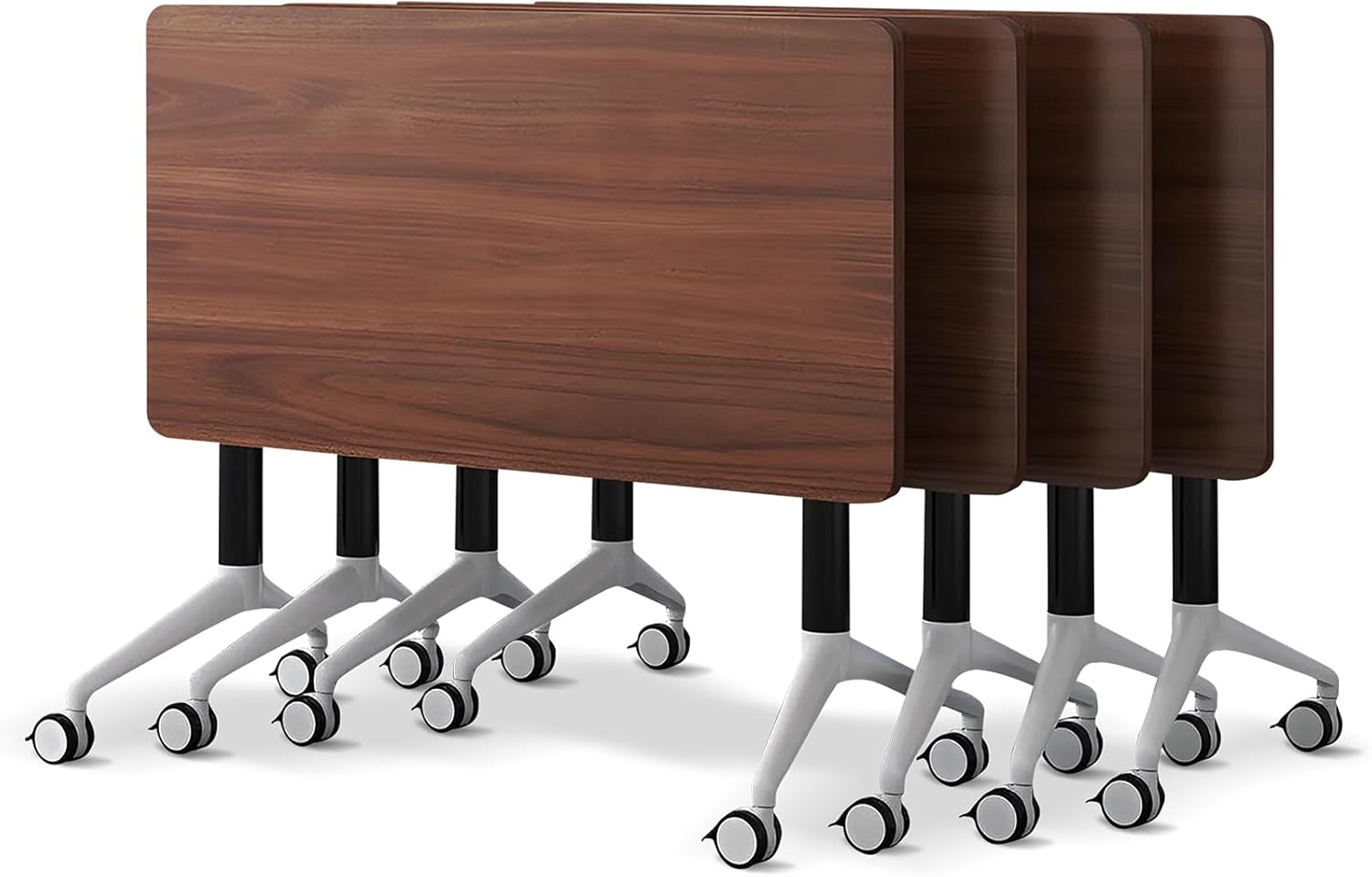 Conference Room Table with Flip-Top Design for Dynamic Meetings, Business Table Computer Desk with Heavy-Duty Frame,Foldable Seminar Meeting Tables for Home Office (4, A, 55.1IN)