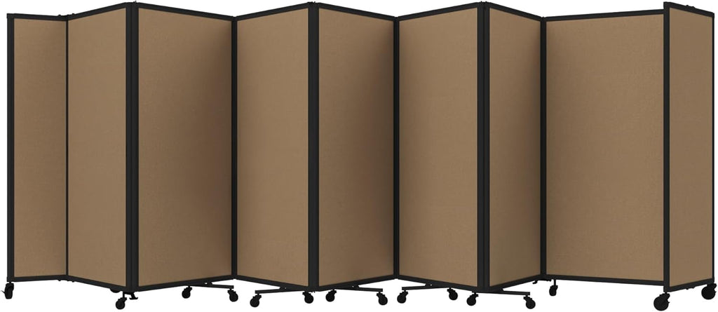 Versare Room Divider 360 Portable Wall Partition | Folding Panels | Large Freestanding Divider | Locking Wheels | Temporary Room Separator
