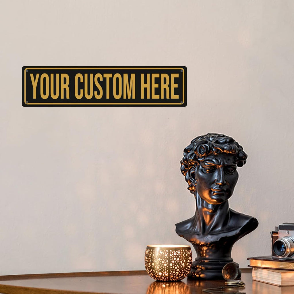 Custom Street Signs - Custom Signs Outdoor Metal Sign Customized Road Sign - Personalized Street Sign With Text Logo Photo For Office Business Workplace Home Bar Indoor Outdoor Use 4"x18"