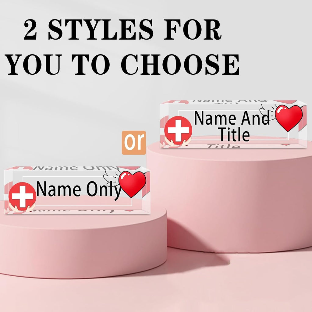 Name Plate for Desk Personalized, Acrylic Desk Decorations, Employee Appreciation Gifts, Custom Office Gifts for Coworkers, Boss, Teacher, Nurse (Nurse)
