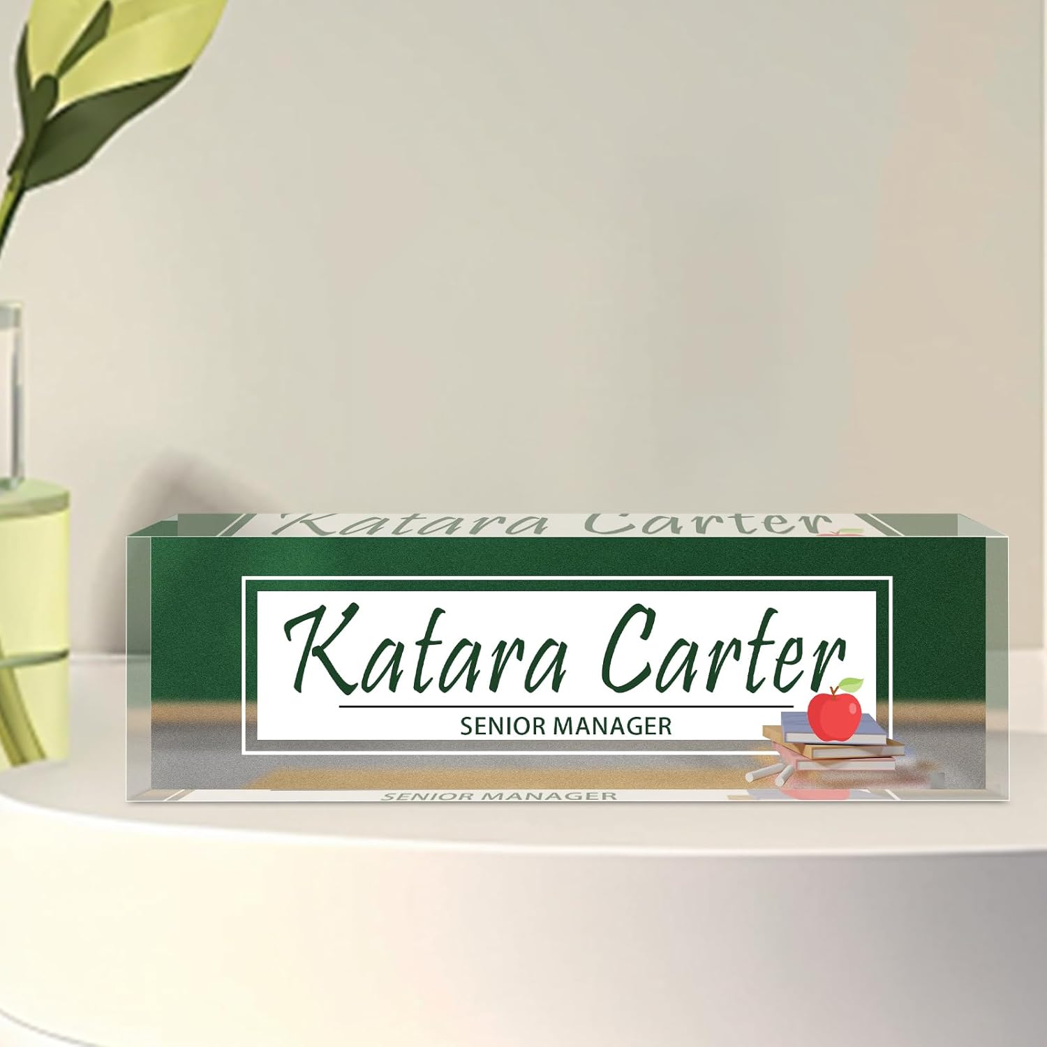 Name Plate for Desk Personalized, Acrylic Desk Decorations, Employee Appreciation Gifts, Custom Office Gifts for Coworkers, Boss, Teacher, Nurse (Teacher 03)