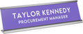 Custom Engraved Desk Plate | Personalized with your Name and Title | Perfect Decor for Office, Business, or Home | Multiple Font and Color Options | 2x8" or 2x10" (Purple w/White Letters, 2x8")