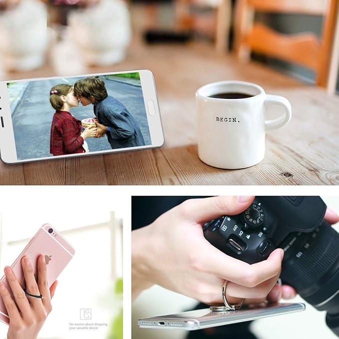 Bonoma Finger Ring Stand, 3 Pack Bling 360 Degree Rotation Phone Ring Stand Grip Holder Compatible with Smartphones and Tablets