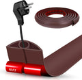Floor Cord Cover Self Adhesive Cord Hider,10FT Cable Management, Extension Strip Protector for Wires, Prevent Cable Trips for Offices, Gyms, Exhibitions Cavity:0.3"(W) x 0.28"(H) Coffee