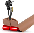 Floor Cord Cover Self Adhesive Cord Hider,3.3FT Cable Management, Extension Strip Protector for Wires, Prevent Cable Trips for Offices, Gyms, Exhibitions Cavity:0.47"(W) x 0.35"(H) Brown