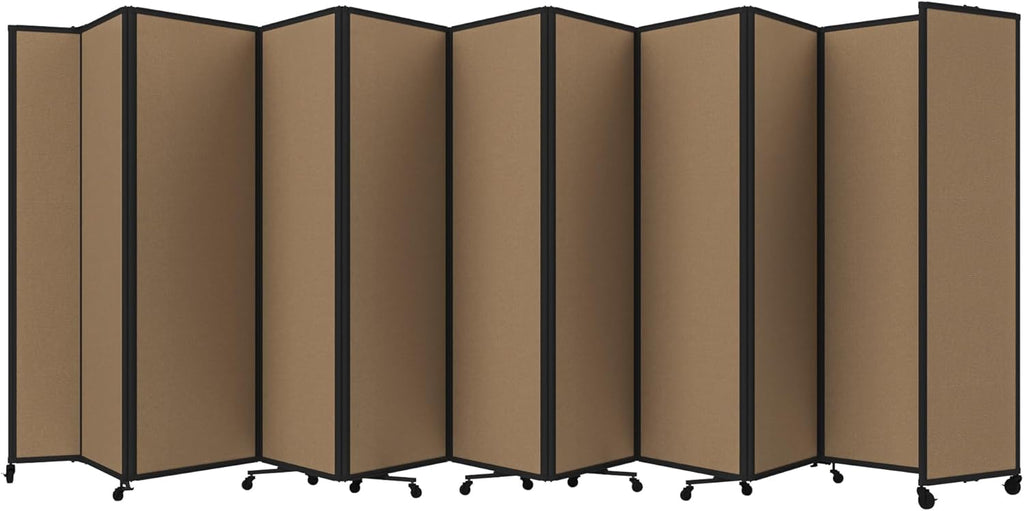 Versare Room Divider 360 Portable Wall Partition | Folding Panels | Large Freestanding Divider | Locking Wheels | Temporary Room Separator