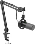 FIFINE Dynamic Podcast Microphone Set with Boom Arm Stand, Studio XLR/USB Microphone for Recording Vocal Streaming, Metal Mic with Mute Tap, Headphone Jack, Heavy Duty Boom Arm-K688T