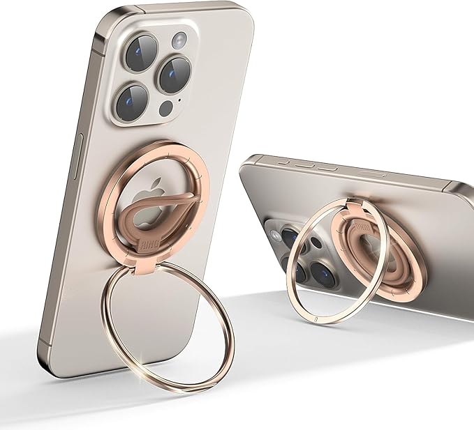 OPSO Magnetic Phone Ring Holder for MagSafe, 360° Rotatable Gym Finger Ring Grip Stand, [Dual-Sided Magnet] Magnetic Phone Grip Adjustable Kickstand for iPhone 16 15 14 13 12/Pro/Max, All Smartphone