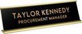 Custom Engraved Desk Plate | Personalized with your Name and Title | Perfect Decor for Office, Business, or Home | Multiple Font and Color Options | 2x8" or 2x10" (Black w/Gold Letters, 2x8")