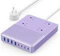 12-in-1 Charging Station USB C Power Strip with 5ft Cord,200W GaN IV USB C Charger Block,4 AC Outlets,4 USB-A,4 USB-C for MacBook,iPhone 16/15/14,Fast Charging Desktop Charger for Office (Purple)