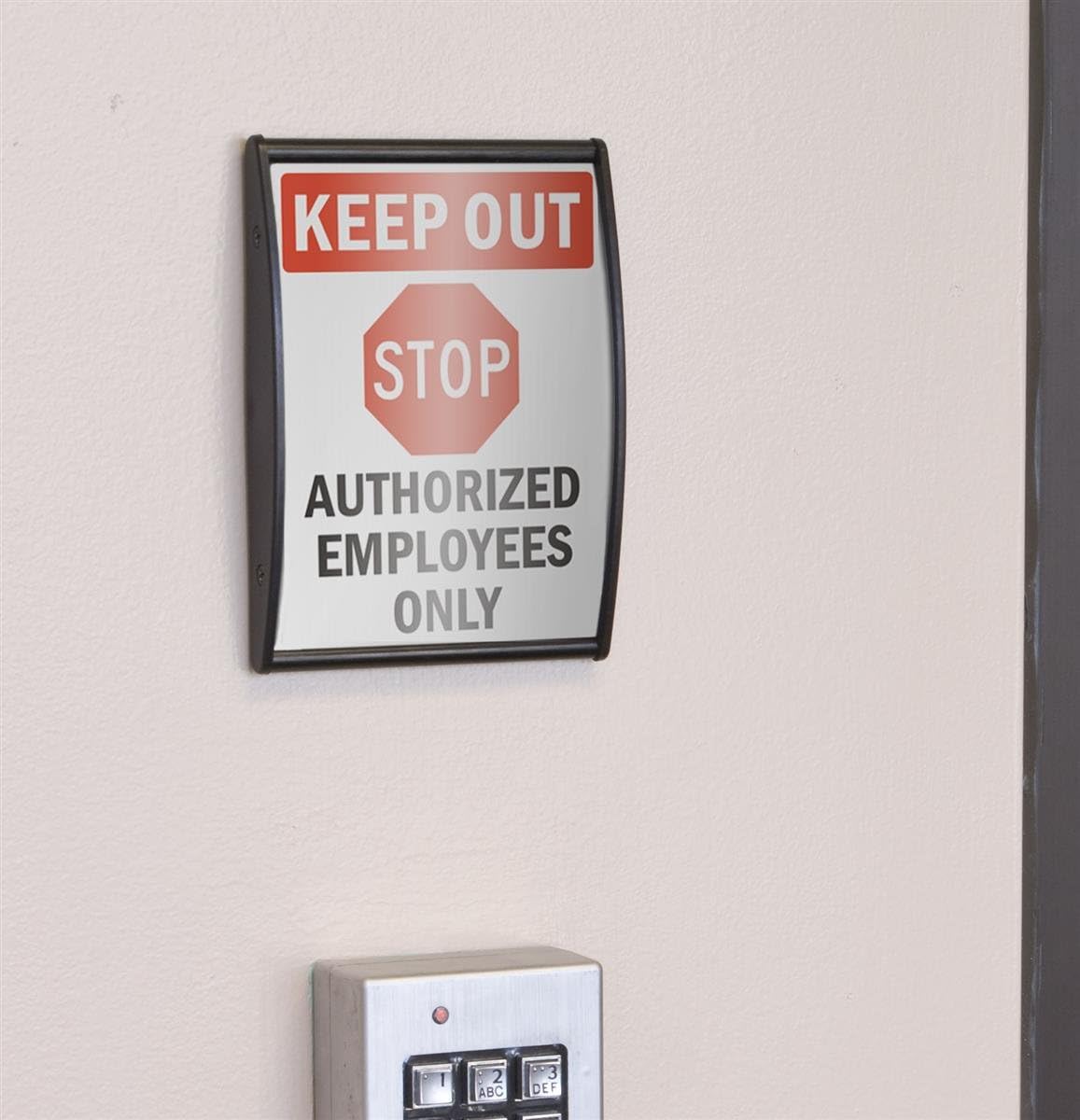 Wall/Door Signs for Wall Mount Holds 4 x 5.625 Inches Graphics, Front-Loading Name Plate Holder with Double-Sided Tape for Installation, Black, Aluminum (WCSBK64) -Set of 5