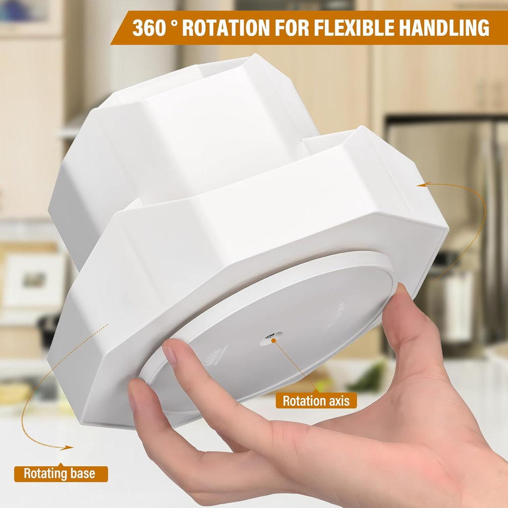 Pen Holder, 9 Slots Rotating Pencil Holder, Desk Organizer, Desk Accessories Workspace Organizers, Office, School（Transparent Color