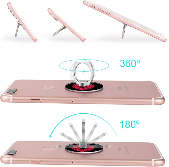 Bonoma Phone Ring Stand, 3 Pack Lips 360 Degree Rotation Finger Grip Stand Holder Compatible with Smartphones and Tablets