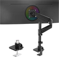 Heavy Duty Monitor Arm for 13-49 Inch Ultrawide Screens, Holds Up to 44lbs, Fully Adjustable Single Monitor Mount, with Clamp & Grommet Base, 75/100mm VESA Desk Mount, Black