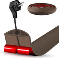 Floor Cord Cover Cable Cavity Self Adhesive Cord Hider Floor 10FT Floor Cable Management Power Cord Protector Floor Electric Cord Covers for Offices, Gym, Exhibitions (CoffeeBrown, 0.78" x 10')