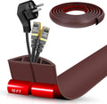 Floor Cord Cover Self Adhesive Cord Hider,10FT Cable Management, Extension Strip Protector for Wires, Prevent Cable Trips for Offices, Gyms, Exhibitions Cavity:0.51"(W) x 0.3"(H) Coffee