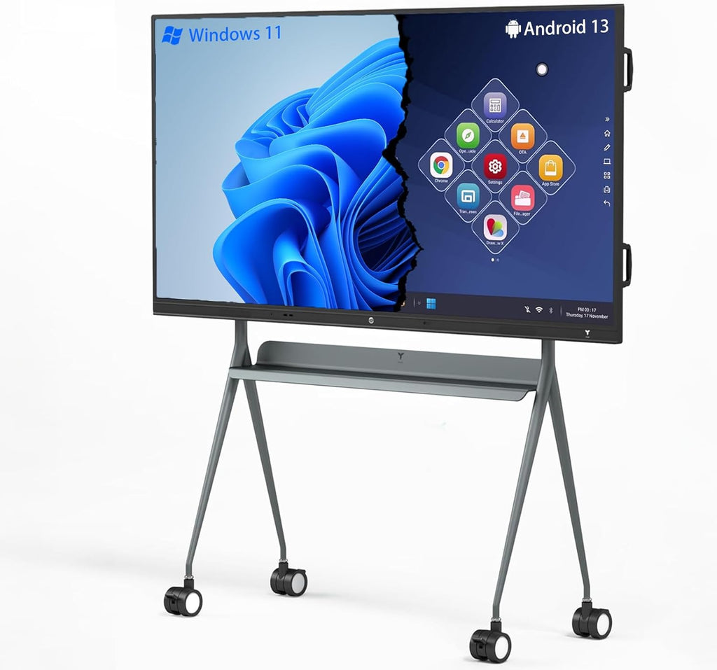 TIBURN HQ Board 75" R2 MAX，Smart Board 4K UHD Touch Screen All-in-One Computer for Office and Classroom with Windows 11 Pro & Open App Ecosystem
