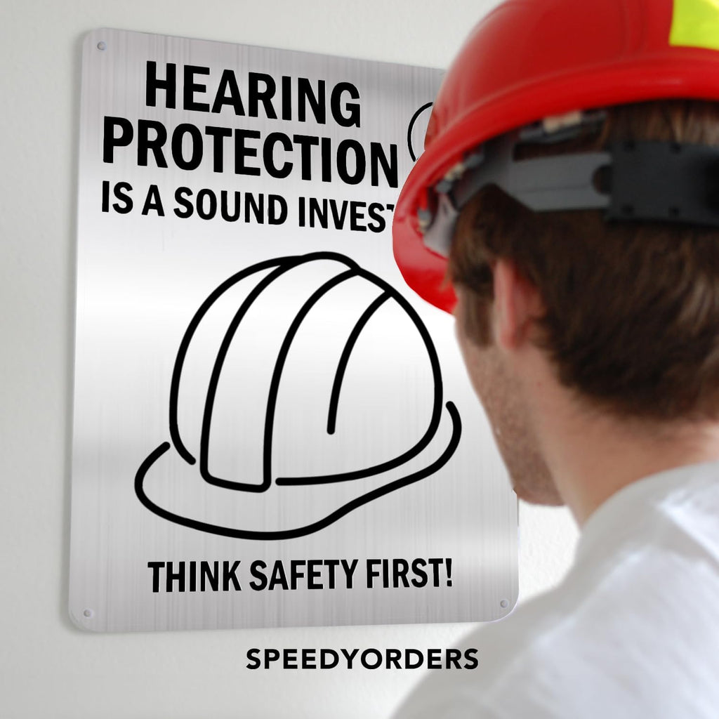 Custom Metal Signs, Personalized Aluminum, Safety Signs - Waterproof Outdoor Business - White Aluminum (Silver Brushed, 18x12 In)