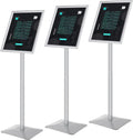 Sign Stand for Display, 11lbs Integrated Rod Heavy Duty Pedestal Floor Signage Stand Holder, for Outdoor or Indoor Advertising (11 x 17, Silver, 3Pack)