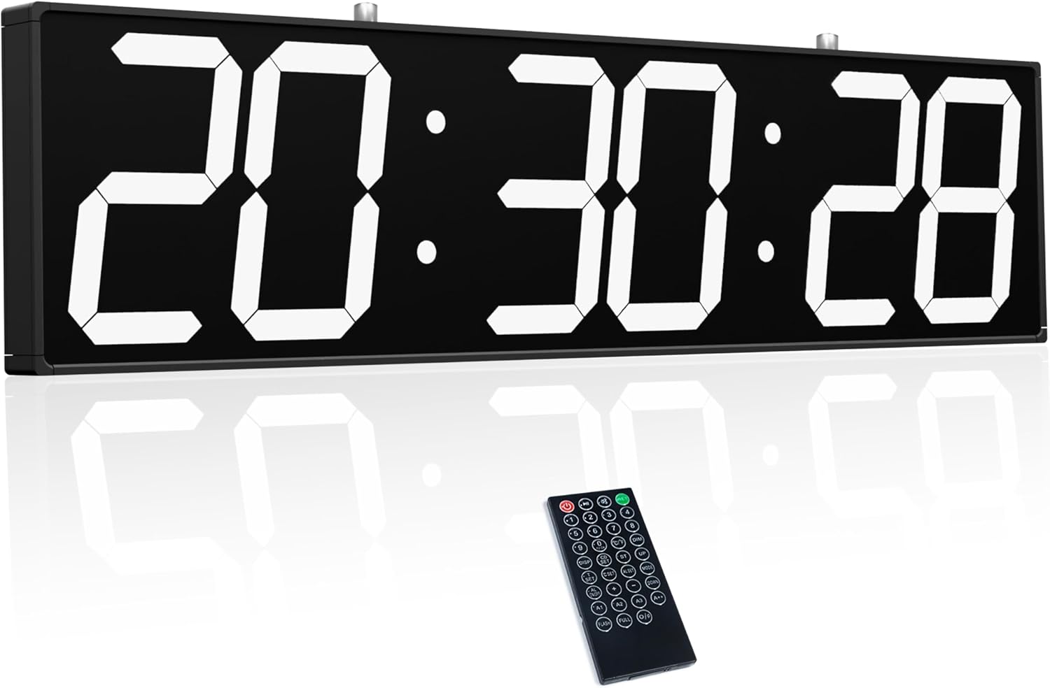28.5‘’ Double Sided Digital Wall Clock, Multifunctional Led Countdown Clock with Timer, Temperature and Date Display, Hanging Digital Clock Large Display for Corridors, Hospitals (White)