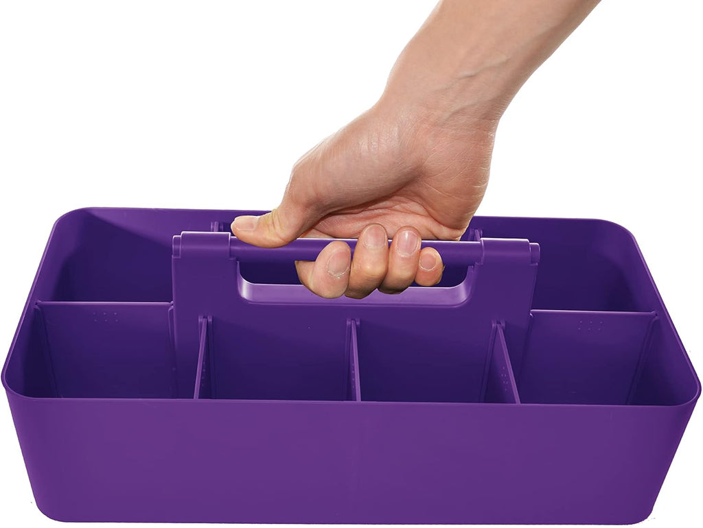 8 Compartments DIY Dividers,Large caddy, Multi Purpose, Simple, Portable, Stackable, Modern Solution for School, Office,MADE IN USA (Royal Purple)