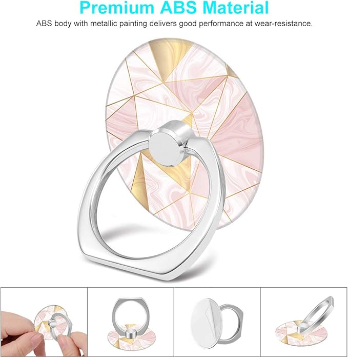 Bonoma Phone Ring Grip, 3 Pack Geometric Marble 360 Degree Rotation 180 Degree Flip Finger Ring Stand Holder Compatible with Smartphones and Tablets