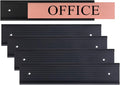 5 Pack Aluminum Wall or Door Name Plate Holder (Black, 1.5" x 8")
