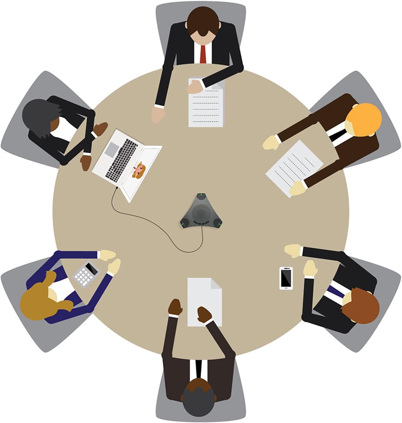 USB Speakerphone with Dual Hub - Conference Room Omnidirectional Microphone and Speaker, Computer Speakers with Microphone for Home Office, 360° Voice Pickup & Noise Reduction Mics for 8-10 People