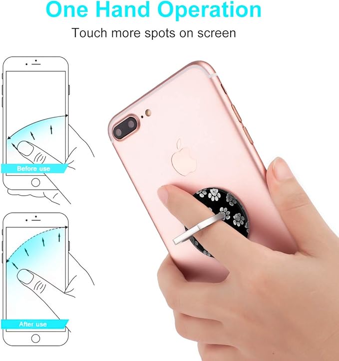 Bonoma Phone Ring Stand, 3 Pack Dog Paws 360 Degree Rotation Finger Grip Stand Holder Compatible with Smartphones and Tablets