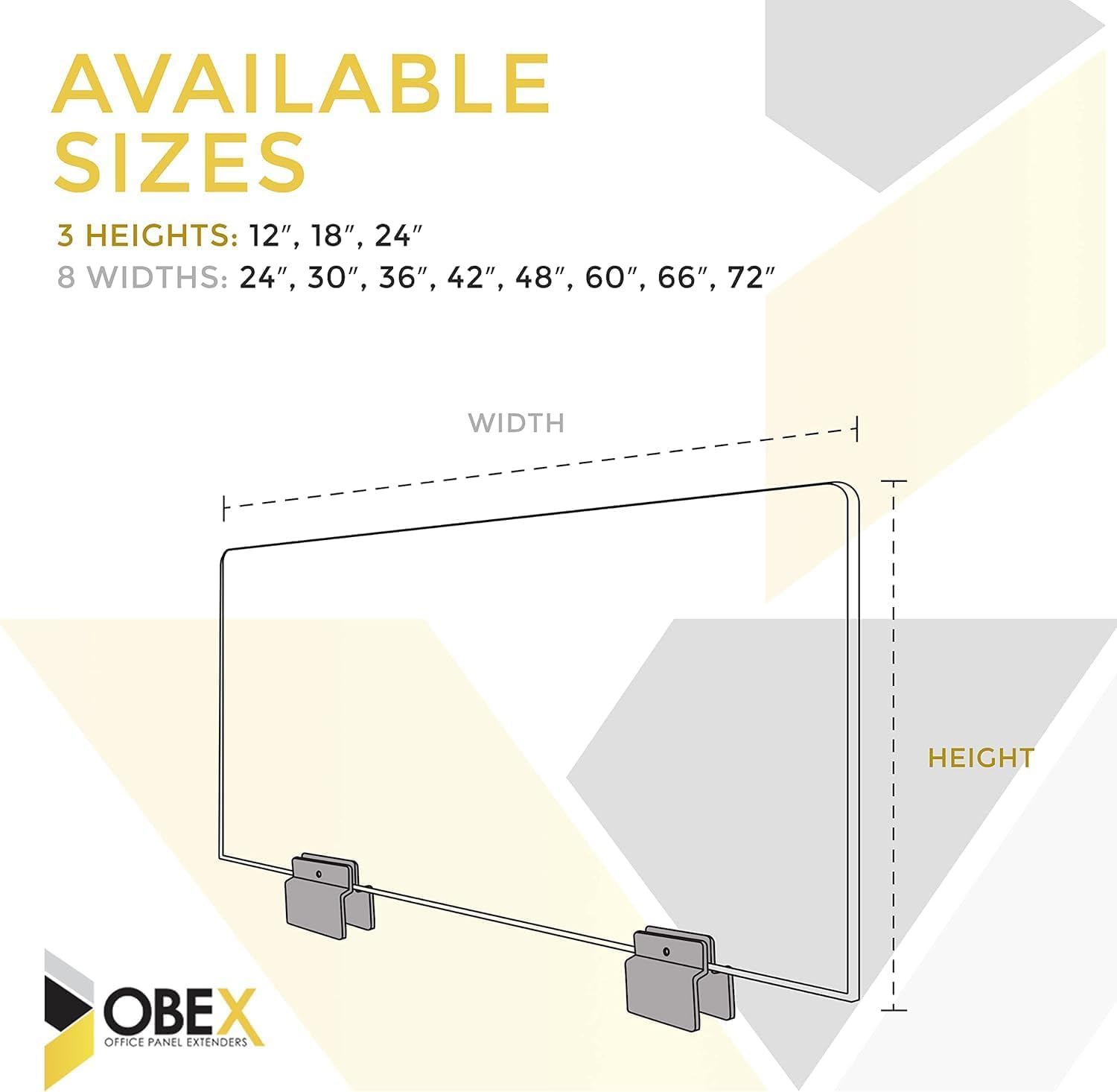 OBEX Acoustical Cubicle Privacy Screen Extender Desk Panel & Office Divider, Add Separation & Block Noise, 24" x 36", Twilight