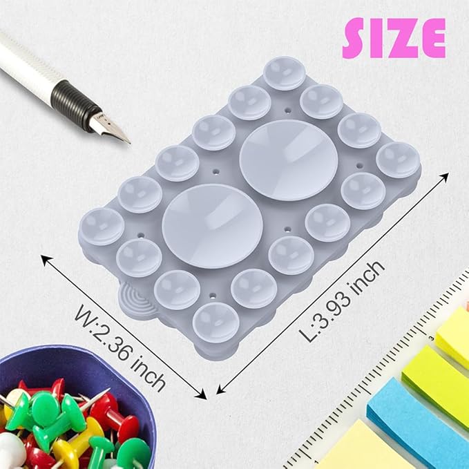 Silicone Suction Holder, Silicon Adhesive Phone Accessory for iPhone, Android and More, Hands-Free Mirror Shower Holder, TikTok Videos and Selfies (Light Blue 2Pack, Double Sided)