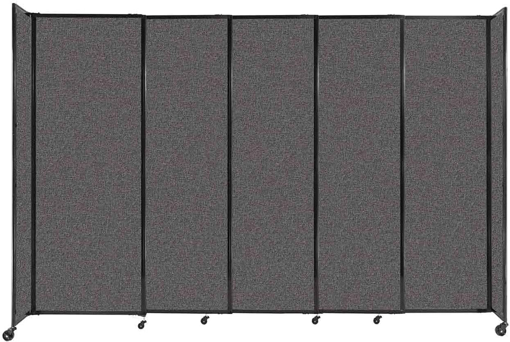 Versare Straightwall Sliding Portable Wall Partition | Freestanding Office Dividers | Locking Wheels | Temporary Room Separator | 11'3'' Wide x 7'6'' Tall Charcoal Gray Fabric Panels