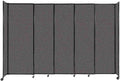 Versare Straightwall Sliding Portable Wall Partition | Freestanding Office Dividers | Locking Wheels | Temporary Room Separator | 11'3'' Wide x 7'6'' Tall Charcoal Gray Fabric Panels