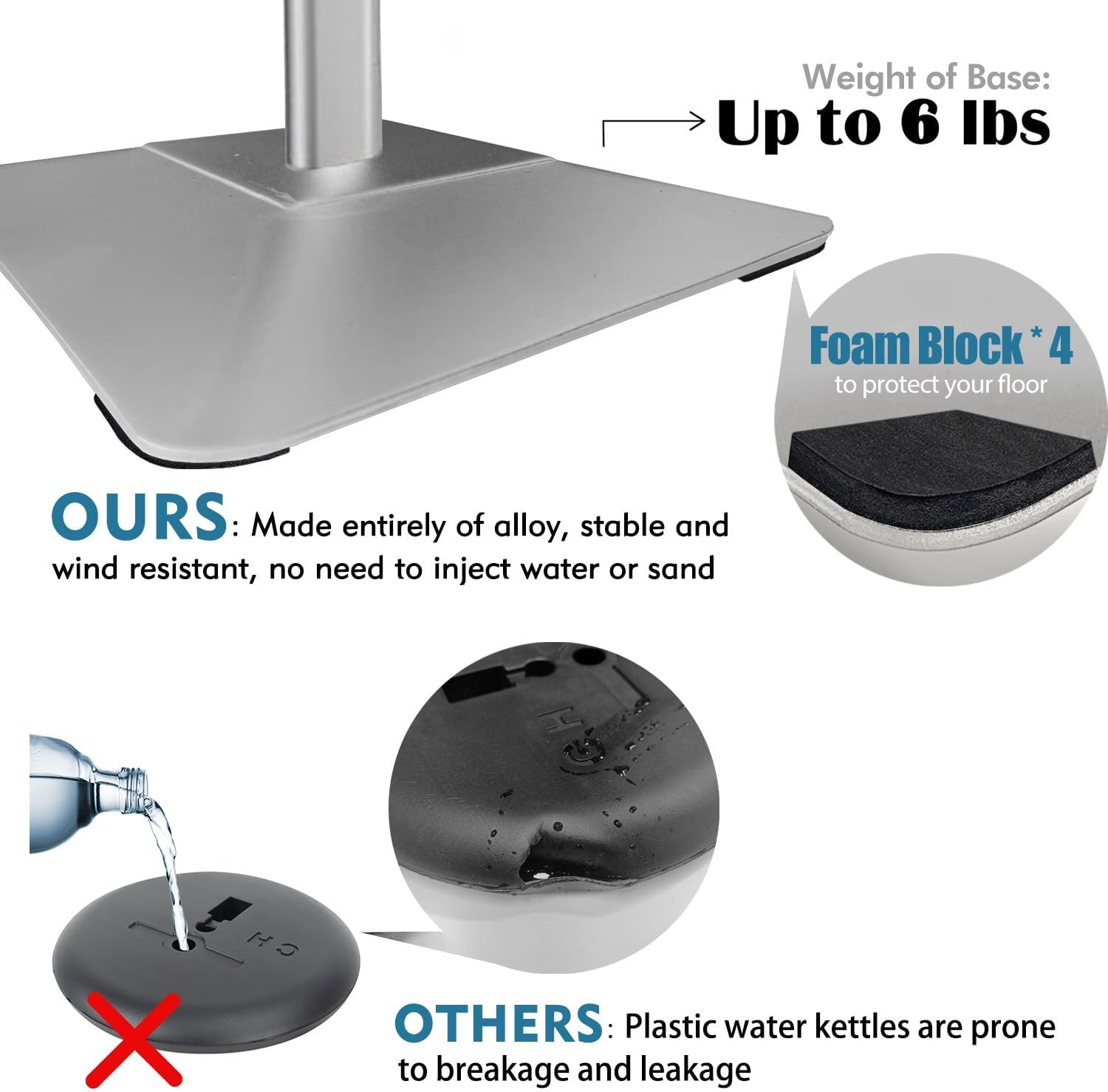 Sign Stand for Display, 11lbs Integrated Rod Heavy Duty Pedestal Floor Signage Stand Holder, for Outdoor or Indoor Advertising (11 x 17, Silver)