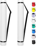 CALPALMY 2-Pack Expandable Poster Tube with Strap - White Storage Tubes 24.75" to 40" with Caps and Labels - Use for Blueprint Document Poster Carrying Case and Holder
