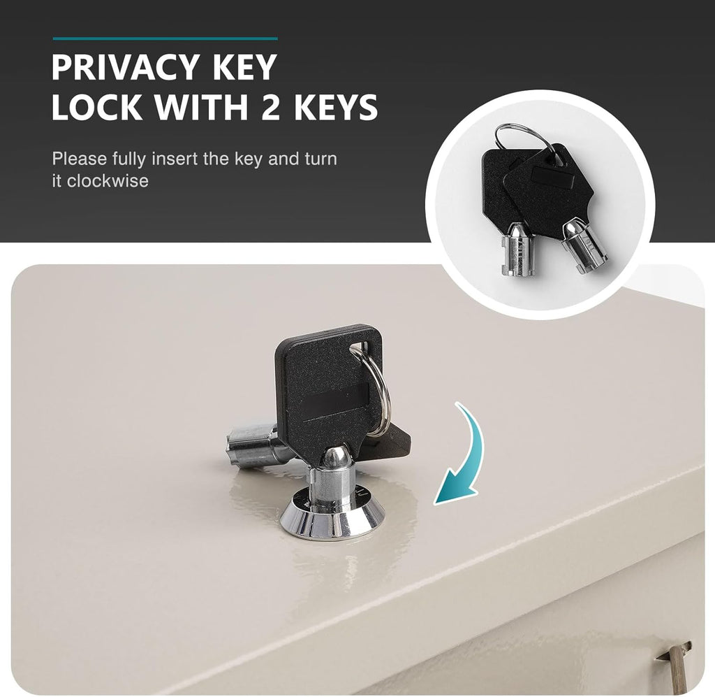 Fireproof Document Box with Key Lock & Fireproof Money Bag,Safe Storage Boxfor Valuables,Key Lock Security with Carrying Handle,Fireproof Box for Documents,Passport Extra Large (White, Large)