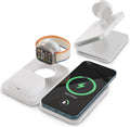 CHARGEWORX 3-in-1 Wireless Charger, Foldable Magnetic Charging Station with 15-Watt Fast Charging, Compatible with iPhone, Samsung, and Other Phones, Smartwatches, and Headphones, White