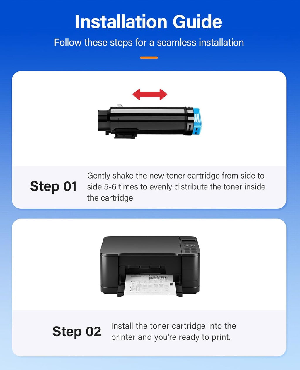 6510 6515 Toner Cartridge Set 4-Pack High-Yield 106R03480 106R03477 106R03478 106R03479 Replacement for Xerox Phaser 6510N 6510DN 6510DNM 6510DNI WorkCentre 6515N 6515DN 6515DNM 6515DNI Printer Ink