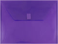 JAM PAPER Plastic Envelopes with Hook & Loop Closure - Letter Booklet - 9 3/4 x 13 - Purple - 12/Pack