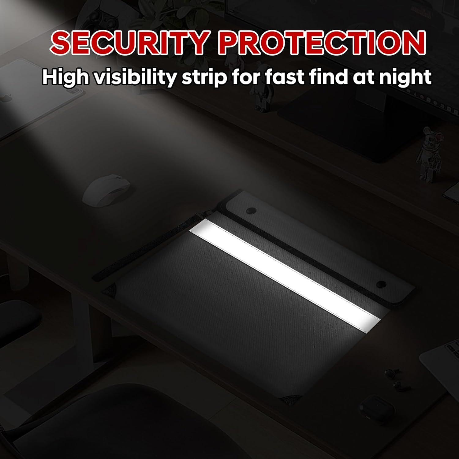 Fire Proof Bag For Documents,5200°F Heat Insulated Fire Proof Pouch with Soft Leather Hand Strap,13.9x10.6 Inch Fireproof Money Bag for Cash/Documents/Valuables(Silvery)