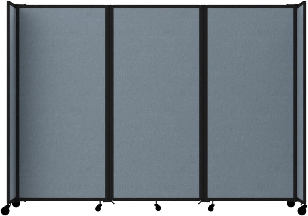 Versare Room Divider 360 Portable Wall Partition | Folding Panels | Large Freestanding Divider | Locking Wheels | Temporary Room Separator