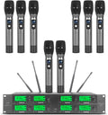 Wireless Microphone System 8 Channel Microphones UHF 8 Handheld Mic Karaoke DJ 8 Whole Metal Mic Karaoke System School Church Speaking Conference Wedding Party