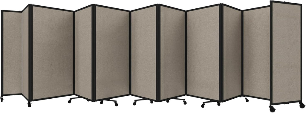 Versare Room Divider 360 Portable Wall Partition | Folding Panels | Large Freestanding Divider | Locking Wheels | Temporary Room Separator
